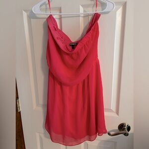 Express women’s strapless coral dress